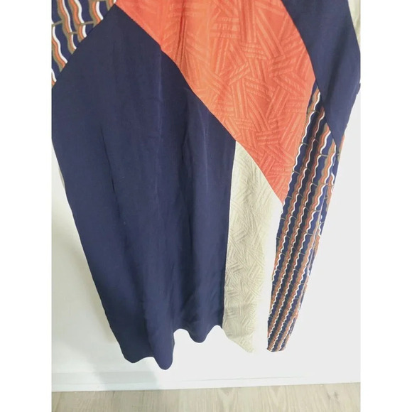 Diane Von Furstenberg Frederica Silk Color Block V-Neck Slip Dress 4 Small S - Picture 6 of 13